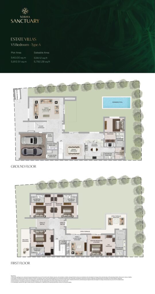 The Grove at Sobha Sanctuary - Floorplans - 5 Bedroom