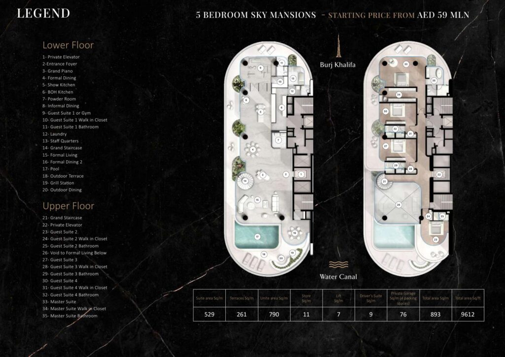 The Rings - Floorplans - 5 Bedroom Sky Mansion