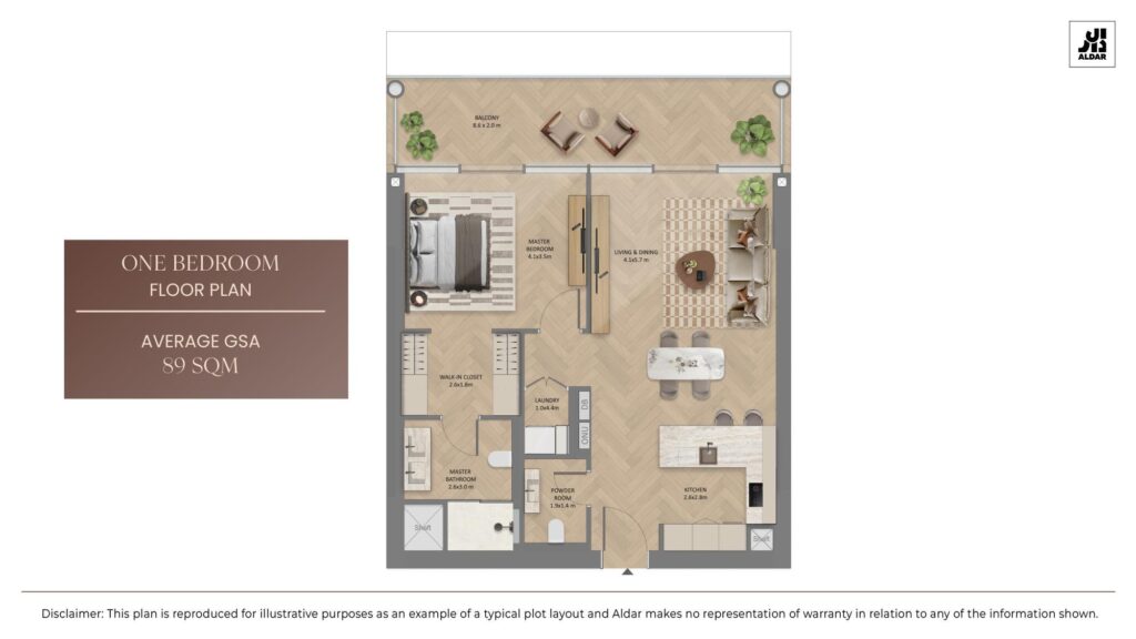 The Row Saadiyat - Floorplans - 1 Bedroom