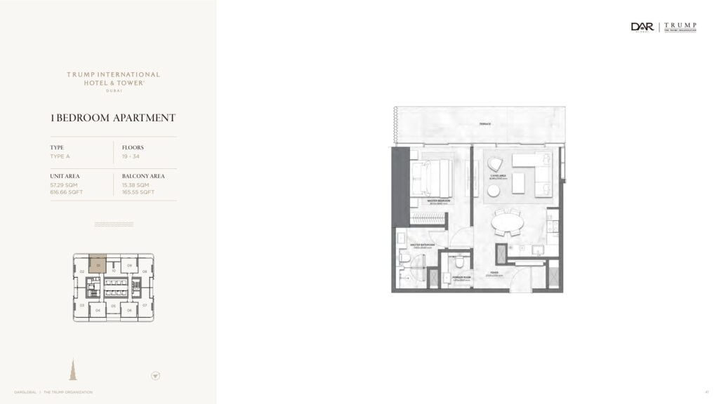 Trump International Hotel and Tower - Floorplans - 1 Bedroom