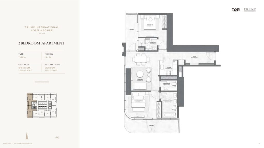Trump International Hotel and Tower - Floorplans - 2 Bedroom