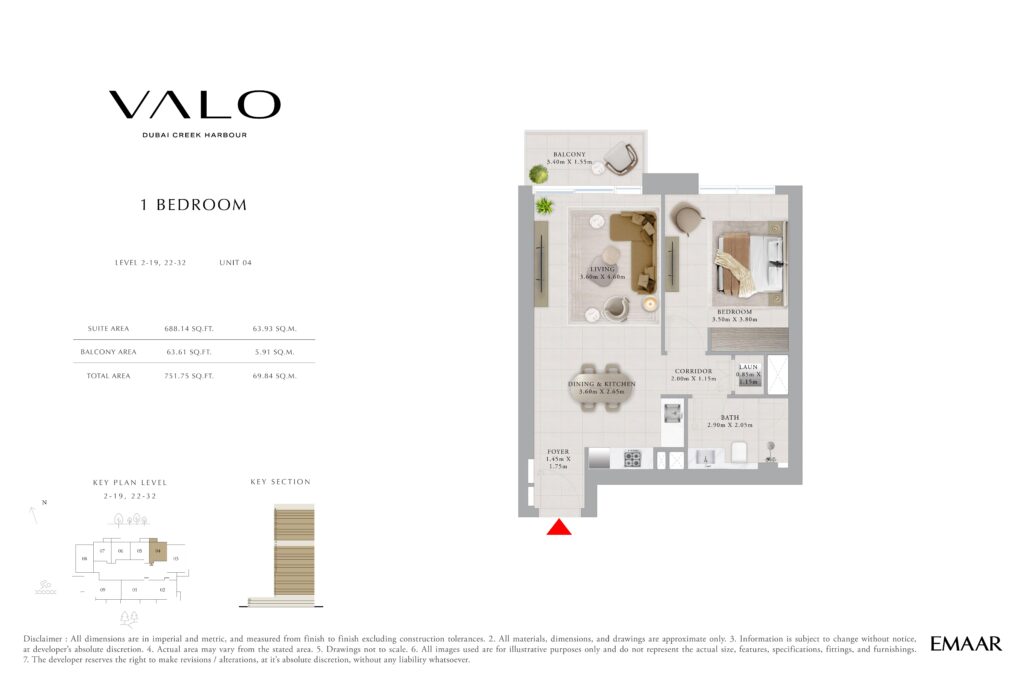 Valo - Floorplan - 1 Bedroom
