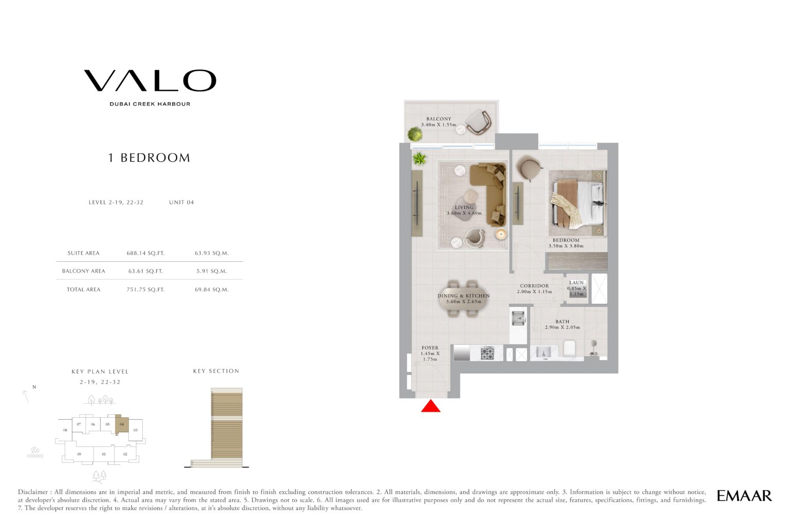 Valo - Floorplan - 1 Bedroom