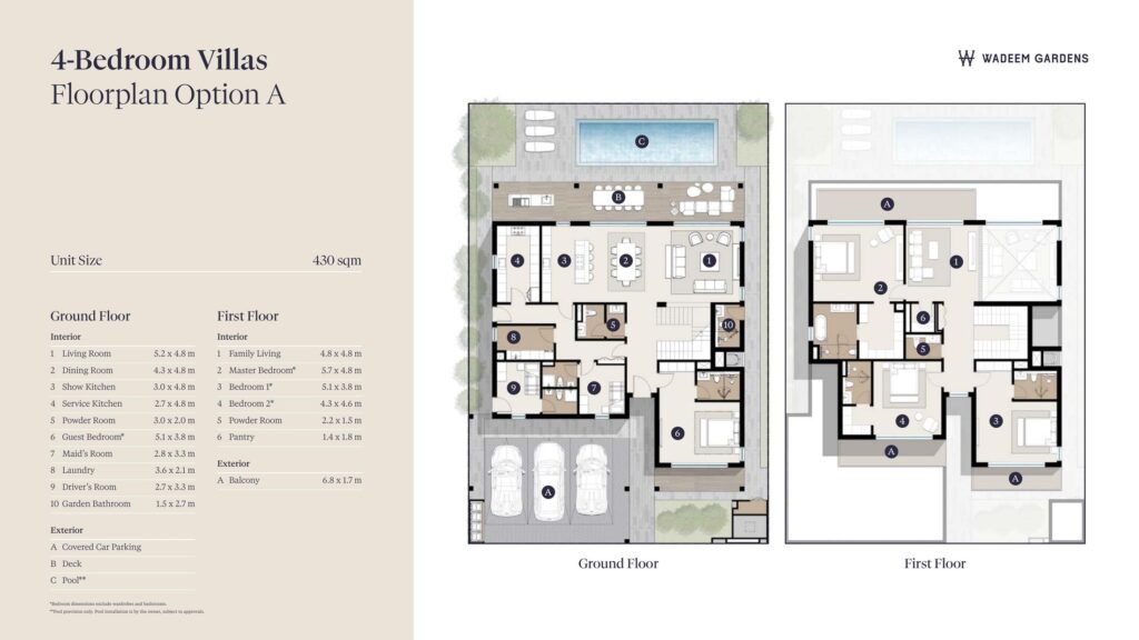 Wadeem Gardens - Floorplans - 4 Bedroom