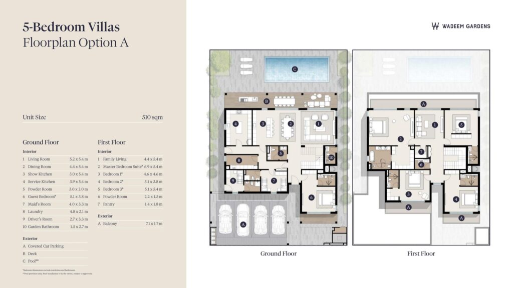 Wadeem Gardens - Floorplans - 5 Bedroom