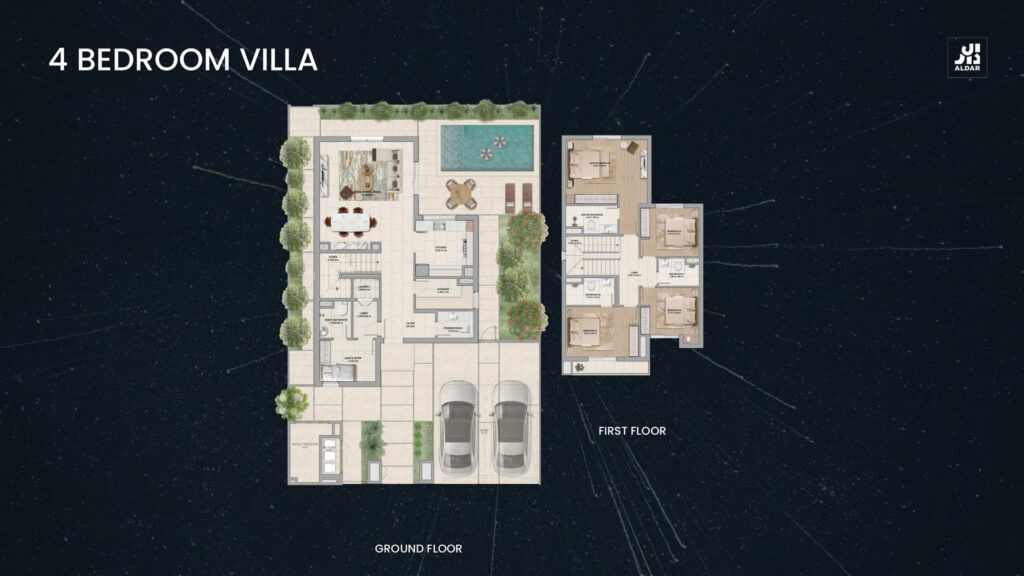 Al Ghadeer Gardens - 4 Bedroom Villa Floor Plan