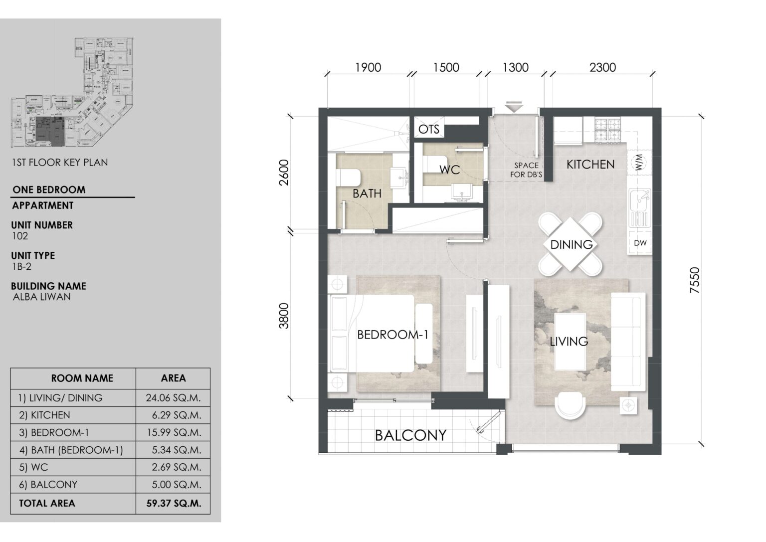 Alba Residence floor plan fp_1br_b