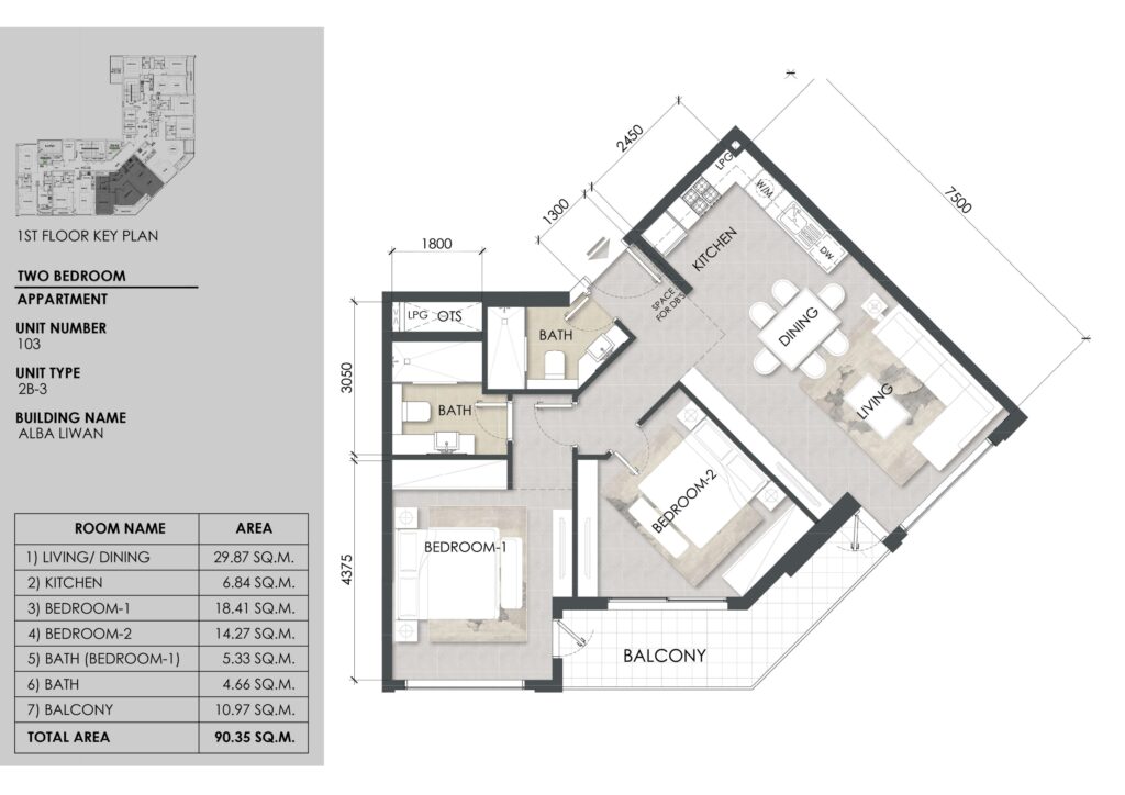 Alba Residence floor plan fp_2br_a