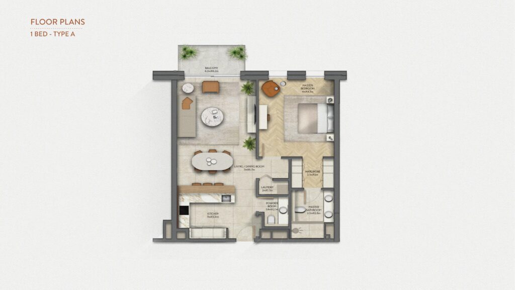 Sama Yas 1 Bedroom floor plan