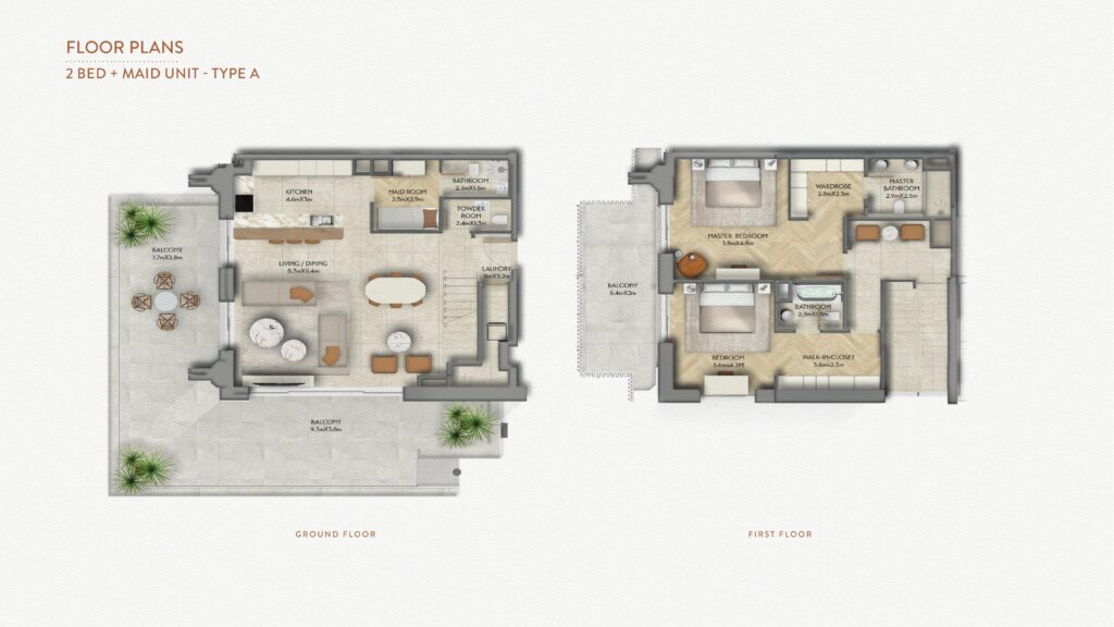 Sama Yas 2 Bedroom floor plan