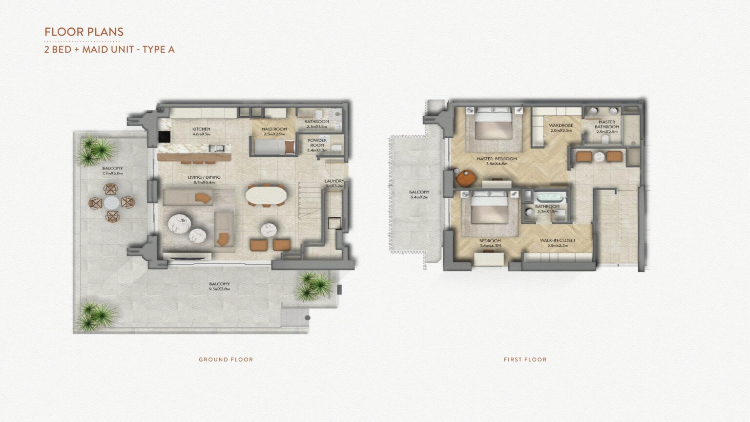 Sama Yas 2 Bedroom floor plan