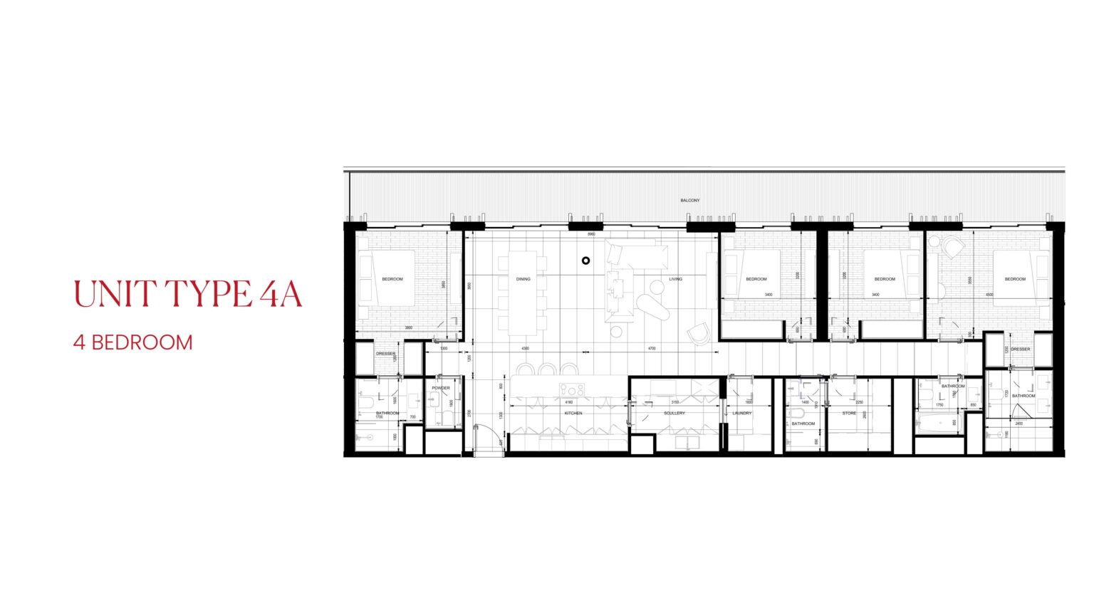 Rosso Bay Residences 4 Bedroom floor plan