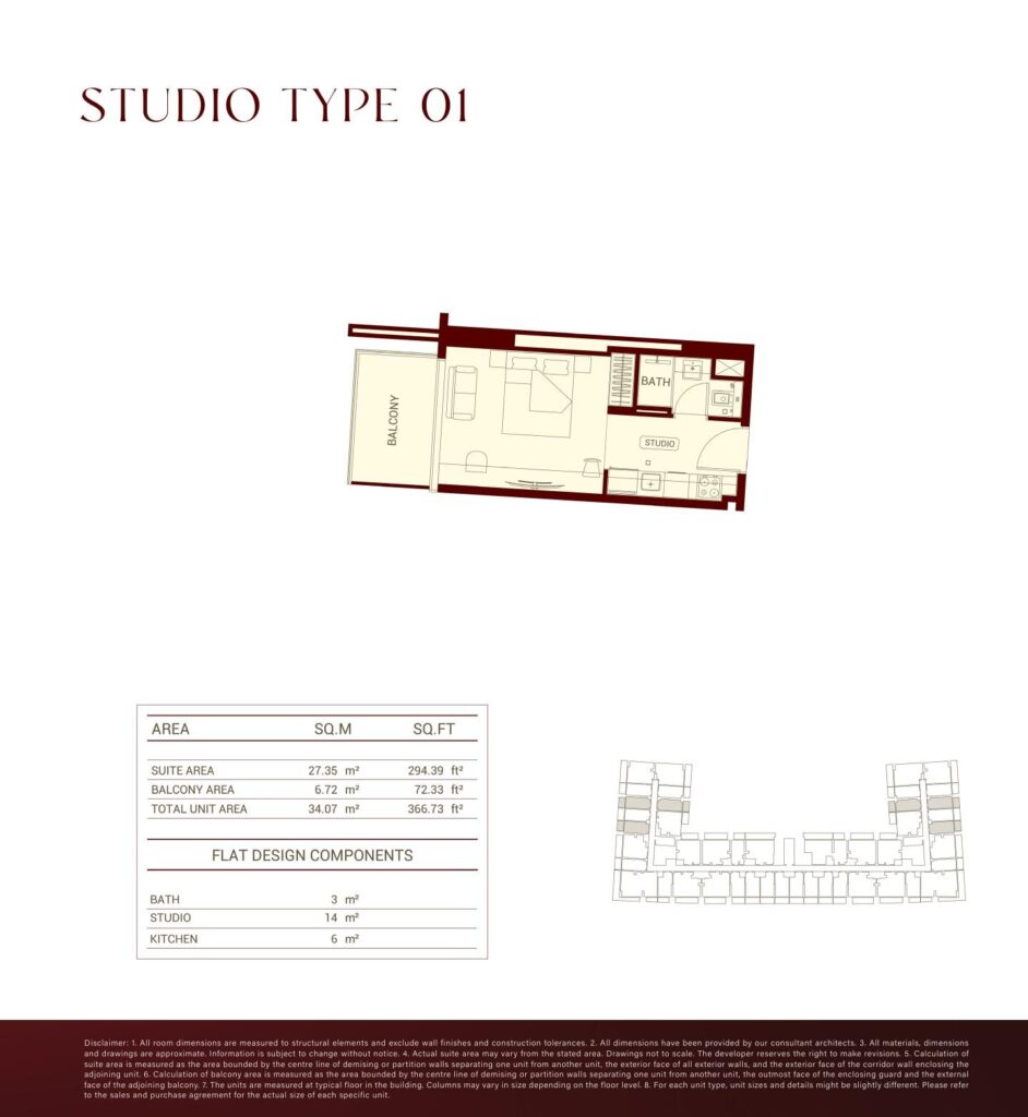 Binghatti Ruby Studio floor plan