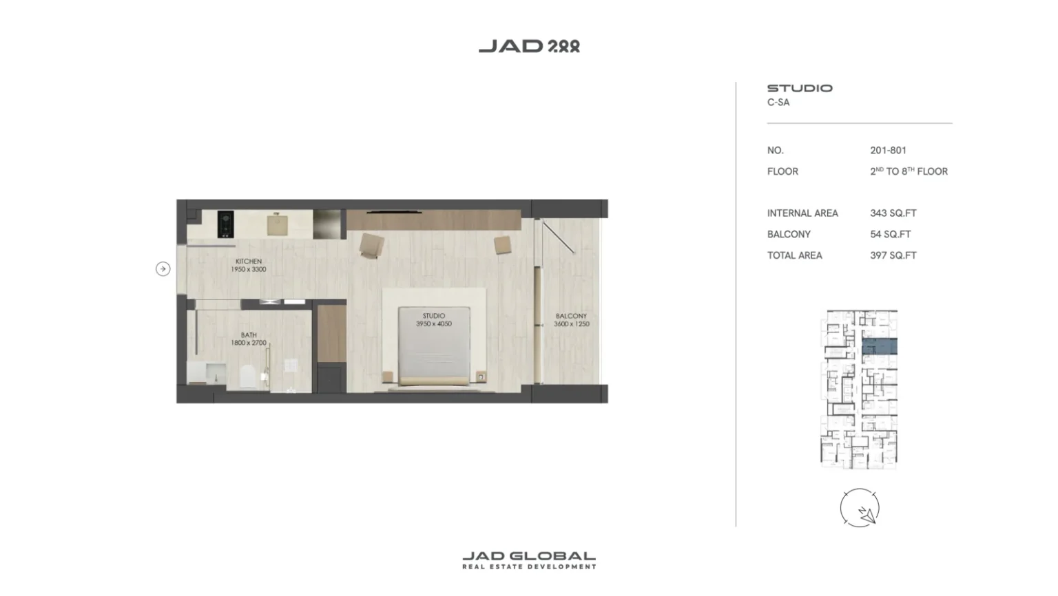 JAD 288 floor plan Studio C-SA