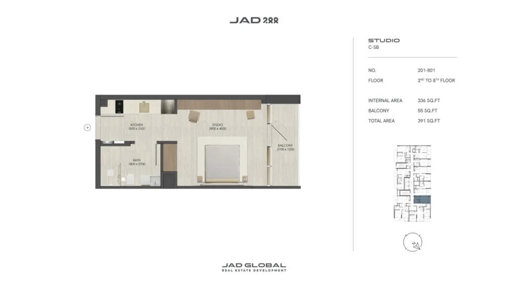 JAD 288 floor plan Studio C-SB