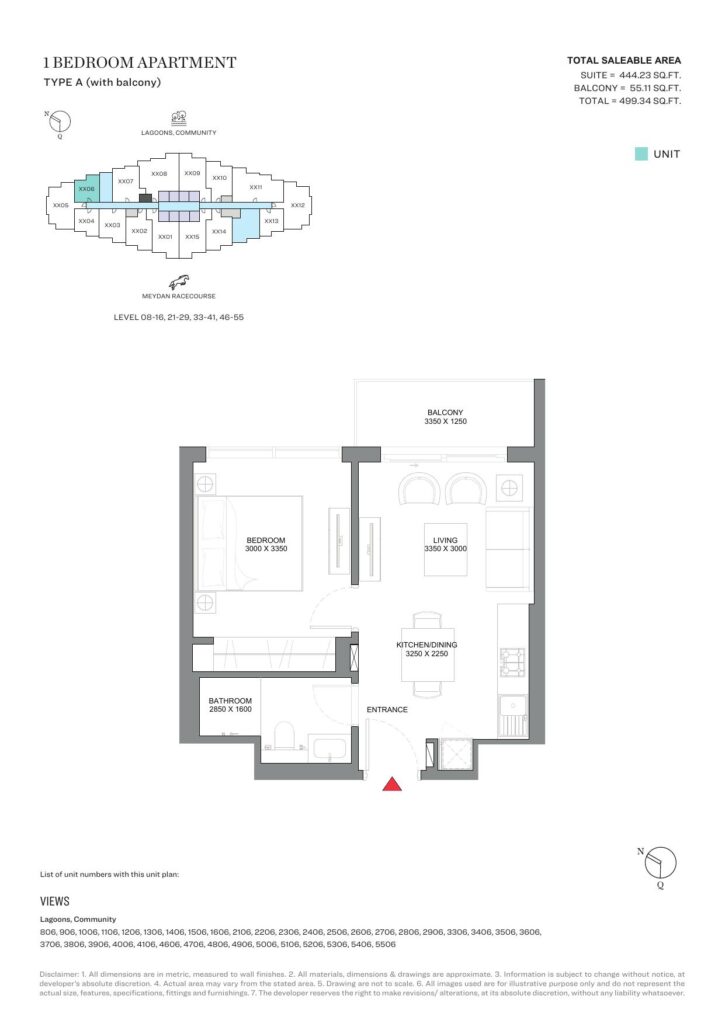340 Riverside Crescent 1 bedroom apartment floor plan