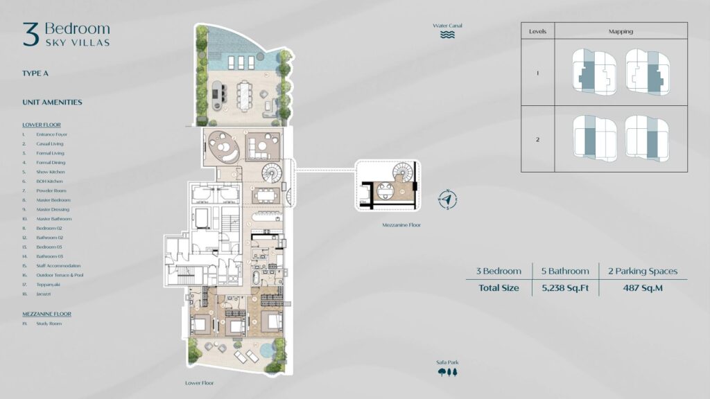 Casa AHS 3 bedroom penthouse floor plan